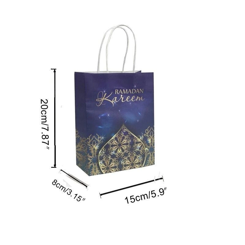 10/20/50pcs Muslim Eid Mubarak Golden Tote Bags
