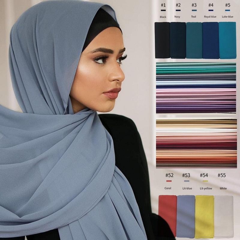 70*180cm Muslim Chiffon Hijab Shawls Scarf