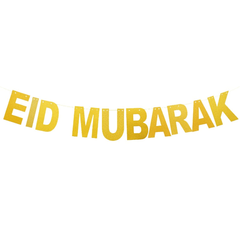 EID Mubarak Banner Glitter Star Moon