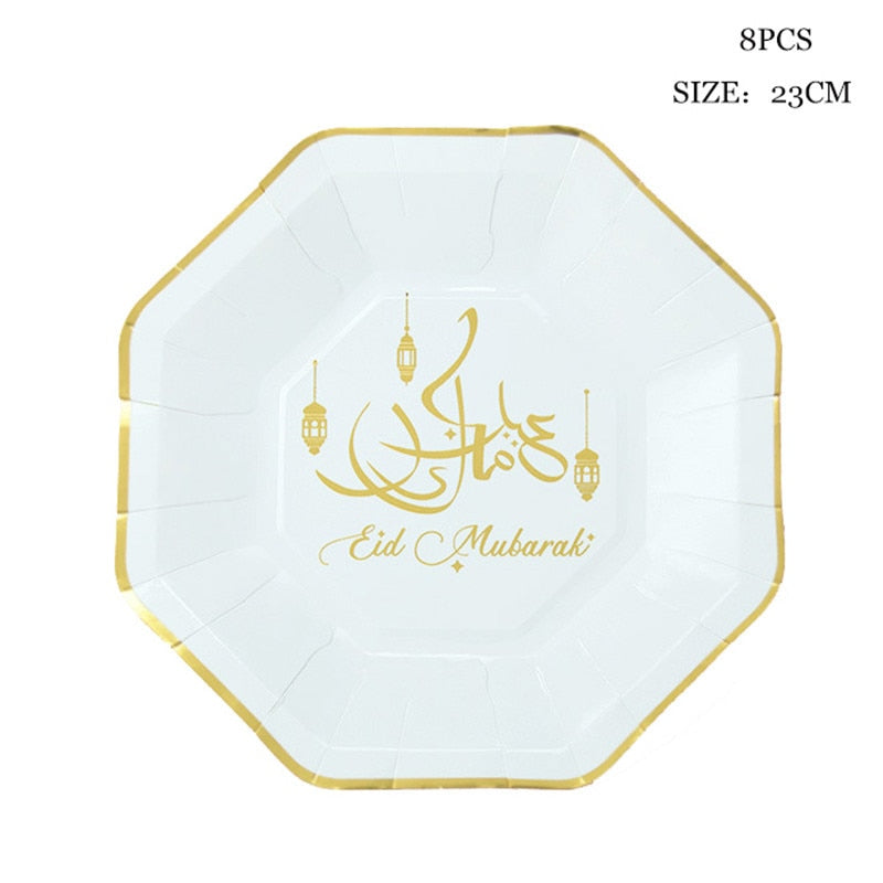 EID Mubarak Paper Plate Cup For EID Party