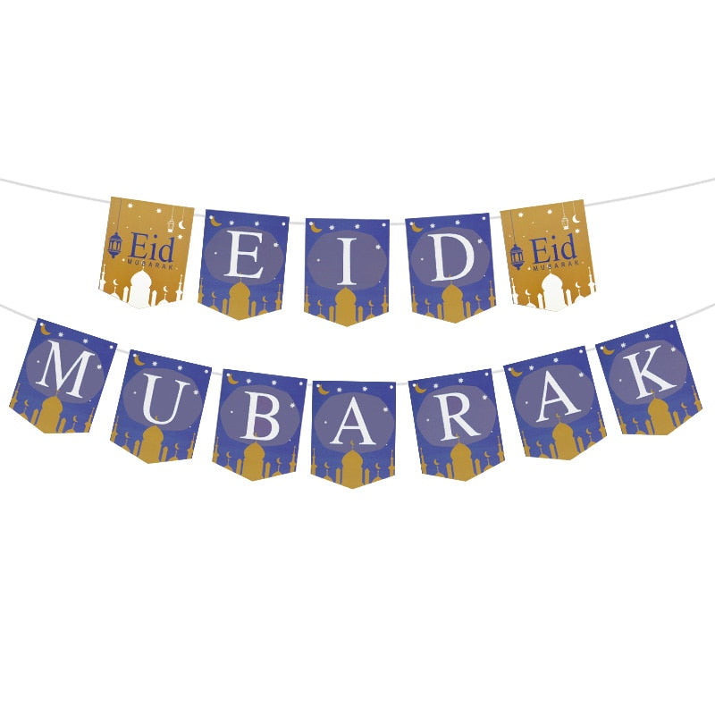 EID Mubarak Banner Glitter Star Moon