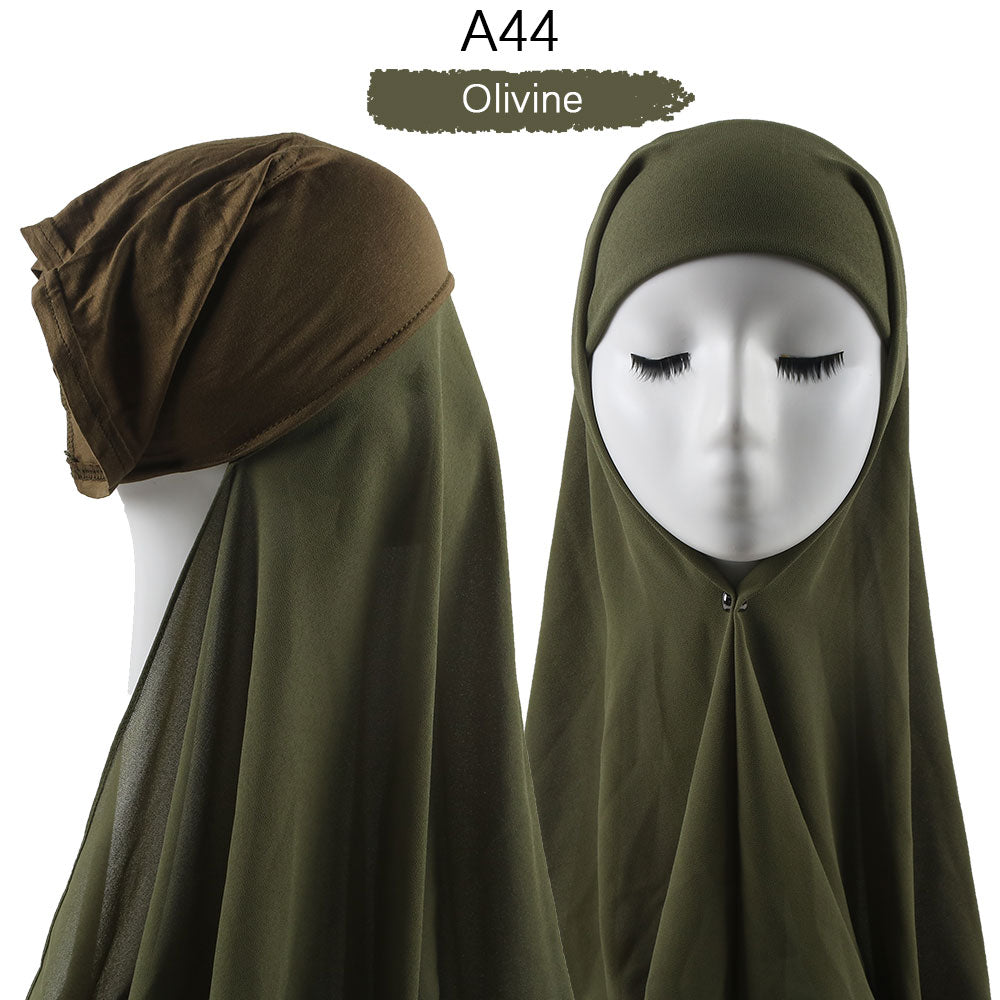 Instant Hijab With Cap Heavy Chiffon Jersey