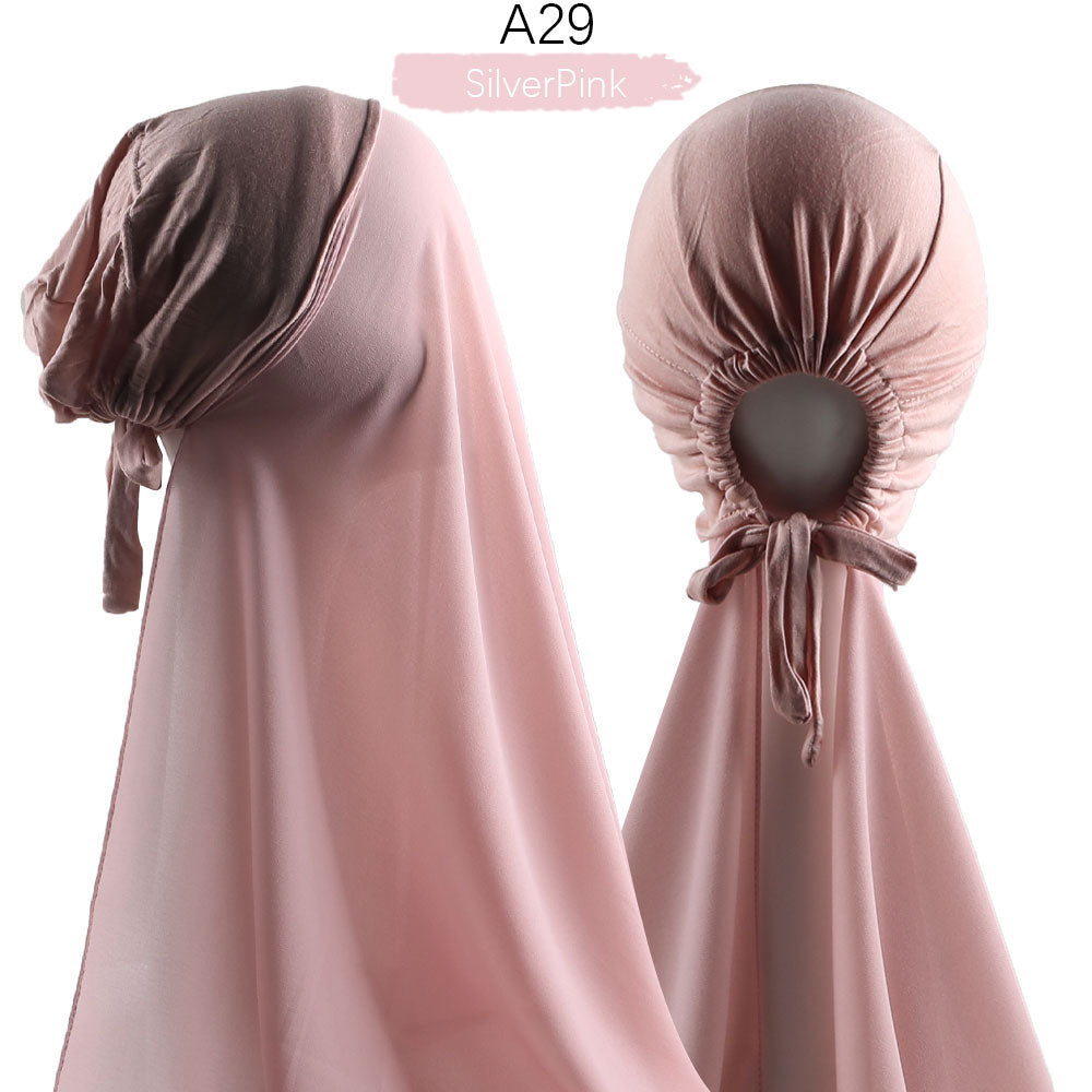 Muslim Women Chiffon Hijab With Cap