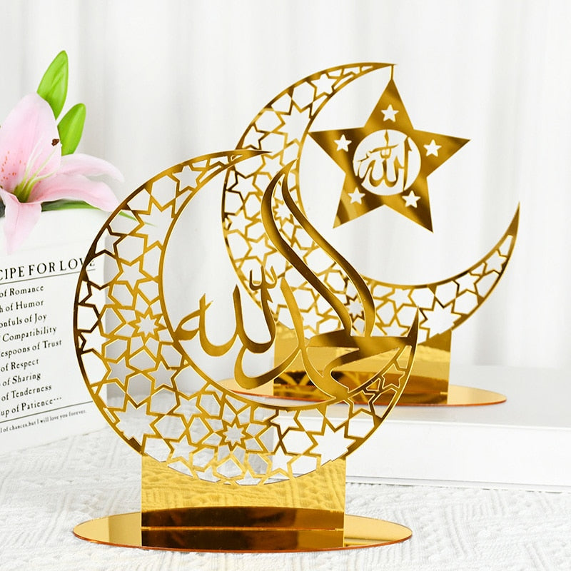 Ramadan & Eid Moon Acrylic Table Ornament For Home