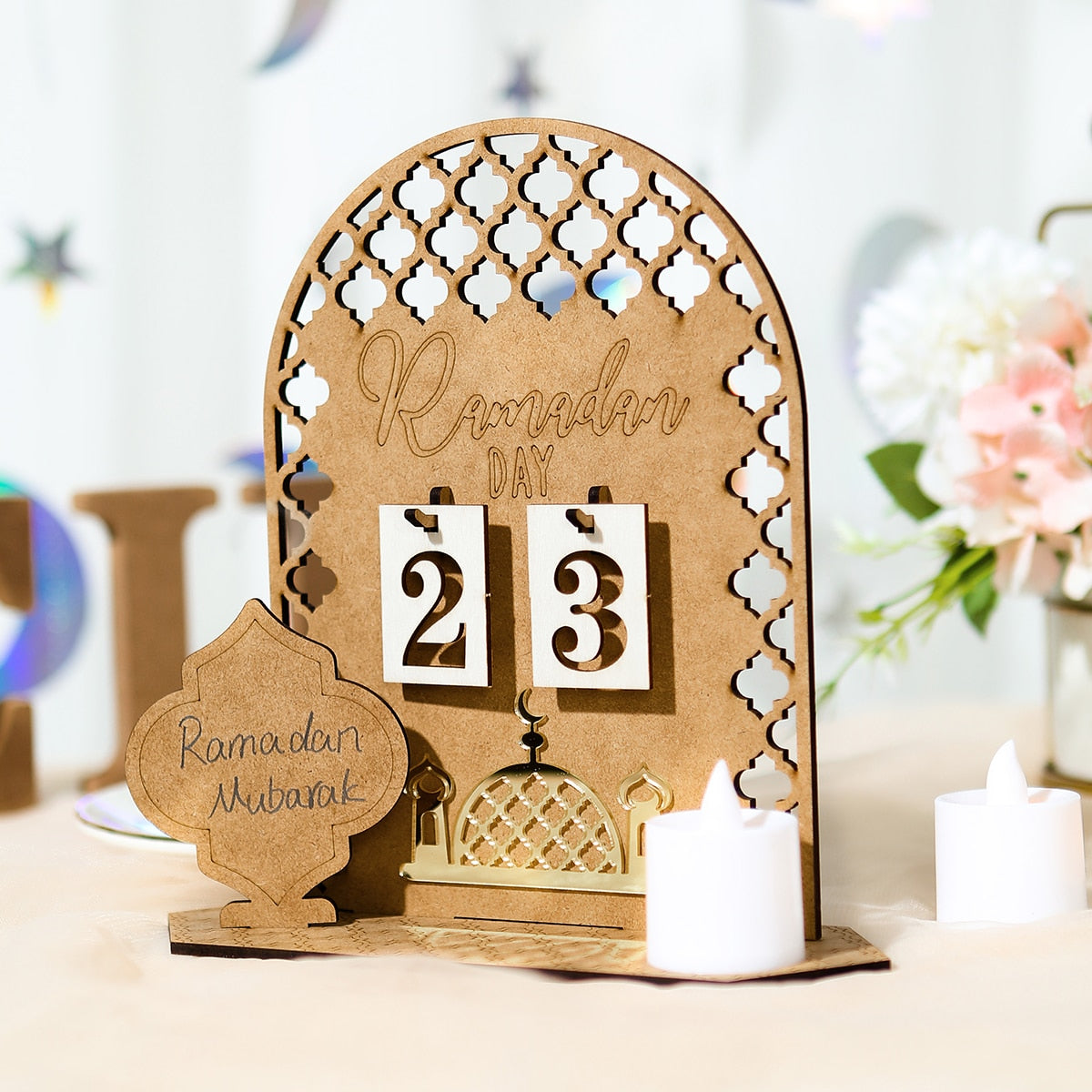 Ramadan Countdown Calendar Wooden Ornament