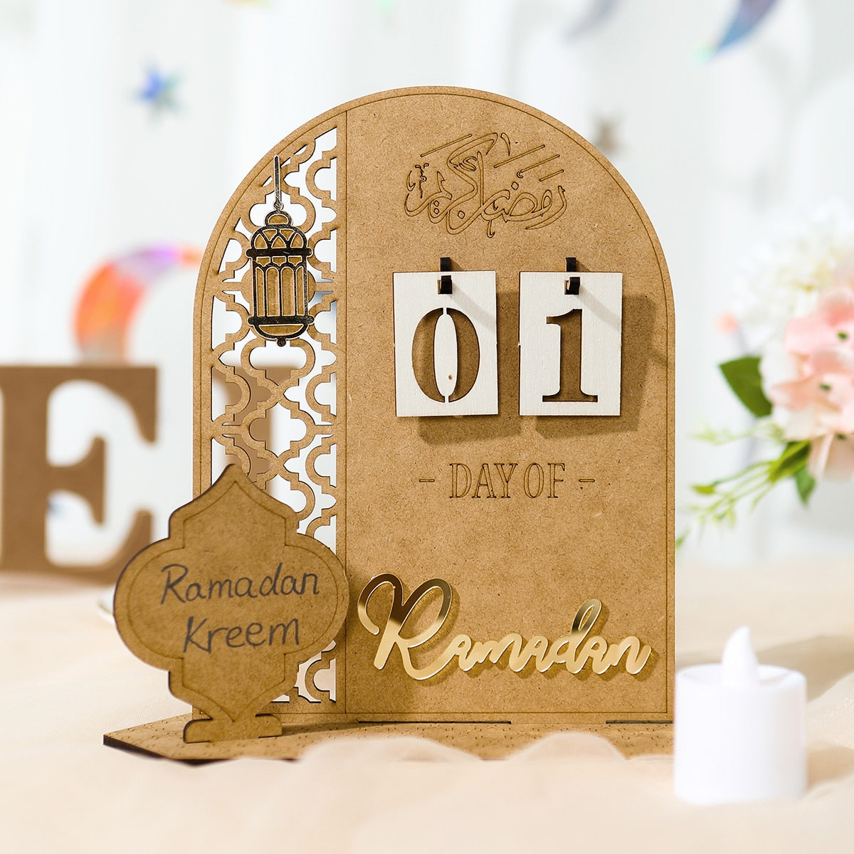 Ramadan Countdown Calendar Wooden Ornament