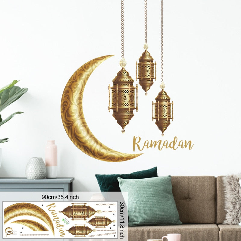 Ramadan Wall Stickers Moon Star Lantern