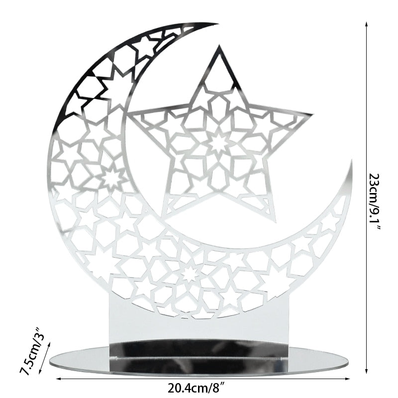 Ramadan & Eid Moon Acrylic Table Ornament For Home