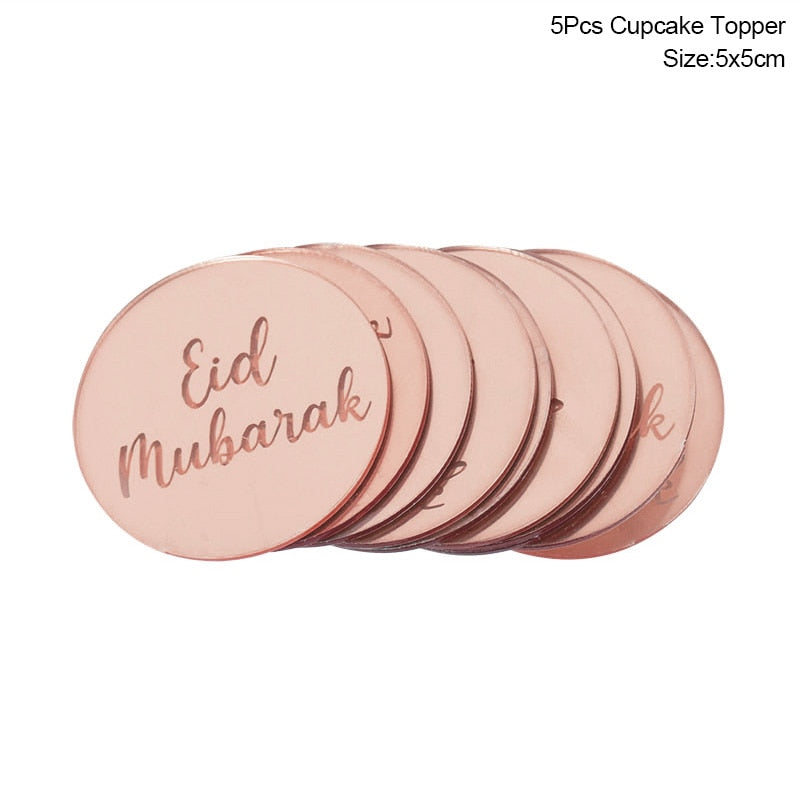 Golden Eid Mubarak Acrylic Cake Toppers