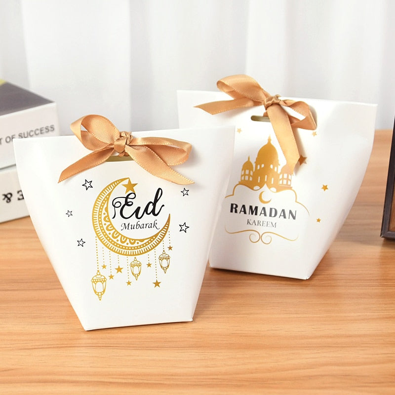 5/10Pcs Eid Mubarak Gift Box Candy Bags