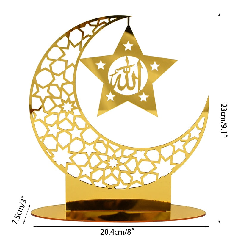 Ramadan & Eid Moon Acrylic Table Ornament For Home