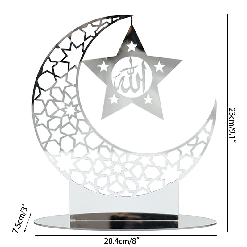 Ramadan & Eid Moon Acrylic Table Ornament For Home