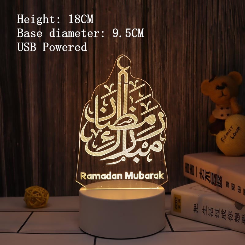 2023 LED 3D Eid Mubarak Decor Ornament