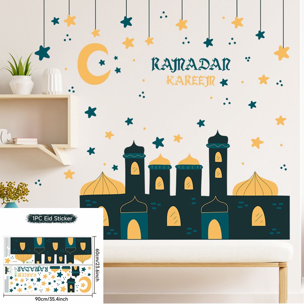 Eid Mubarak Window Stickers Ramadan Decoration