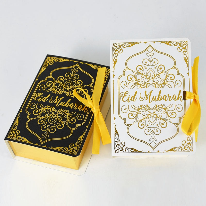 5Pcs Book Shape Eid Mubarak Chocolate Candy Boxes