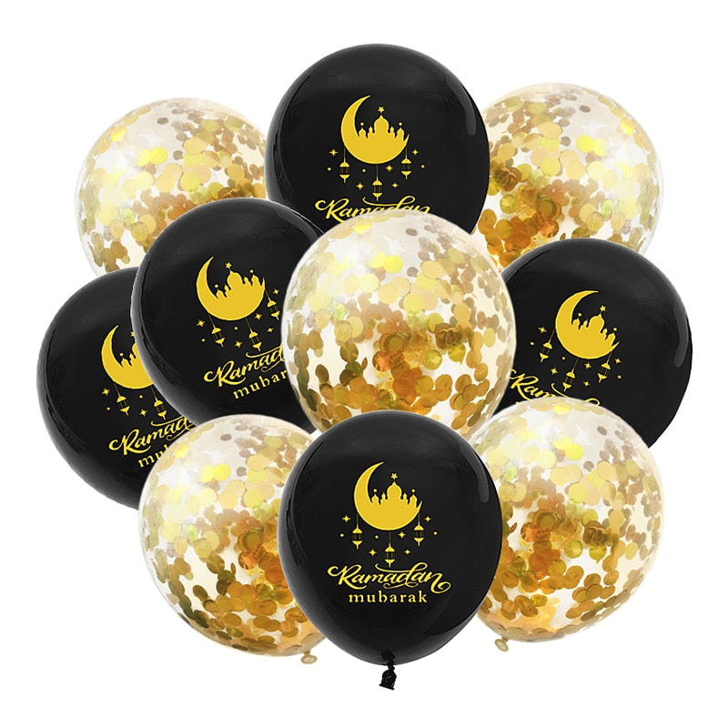 10Pcs Eid Mubarak Latex Balloon Party Supplies 2023