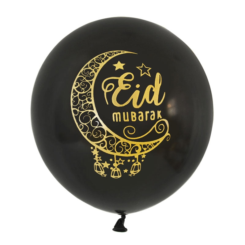 10Pcs Eid Mubarak Latex Balloon Party Supplies 2023