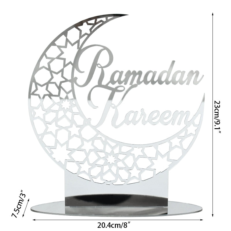 Ramadan & Eid Moon Acrylic Table Ornament For Home