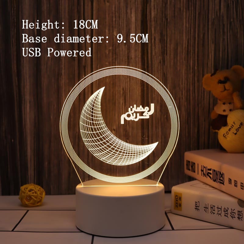 2023 LED 3D Eid Mubarak Decor Ornament