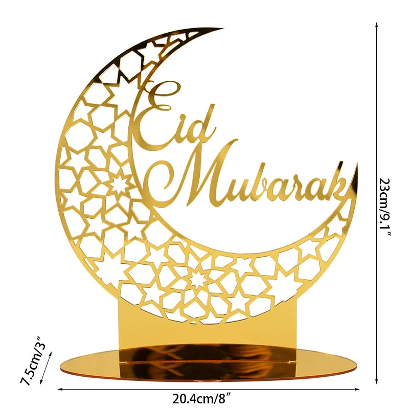 Ramadan & Eid Moon Acrylic Table Ornament For Home