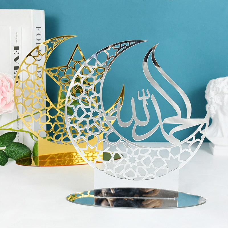 Ramadan & Eid Moon Acrylic Table Ornament For Home